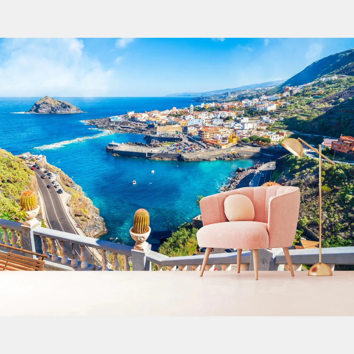 Fototapete Garachico küstenpanorama, Teneriffa – Wallnifity® Fototapete Garachico küstenpanorama, Teneriffa – Wallnifity®