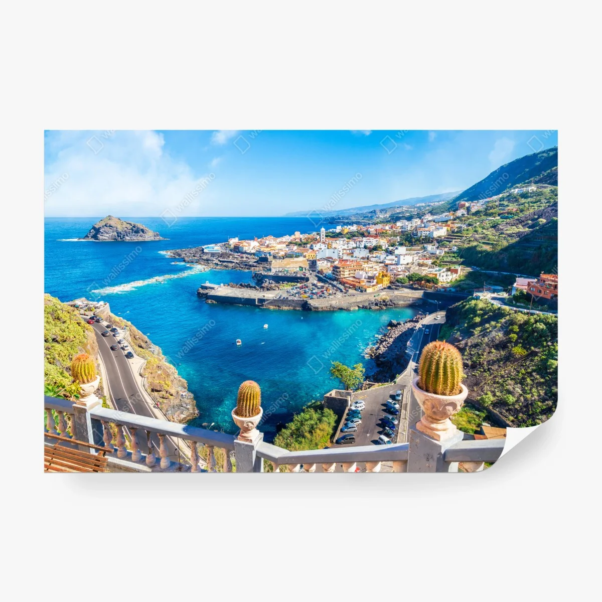 Fototapete Garachico küstenpanorama, Teneriffa – Wallnifity® Fototapete Garachico küstenpanorama, Teneriffa – Wallnifity®
