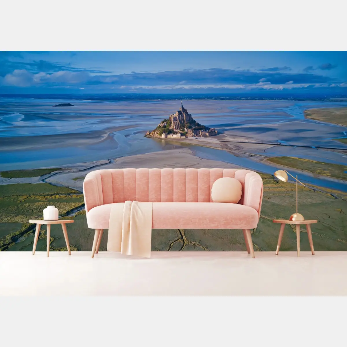 Fototapete Mont Saint-Michel luftaufnahme – Wallnifity®
