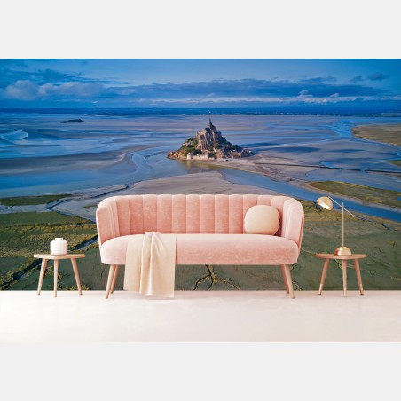 Fototapete Mont Saint-Michel luftaufnahme – Wallnifity®