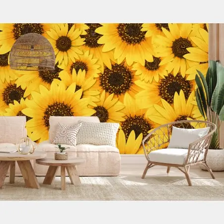 Fototapete goldene sonnenblumen – Wallnifity®