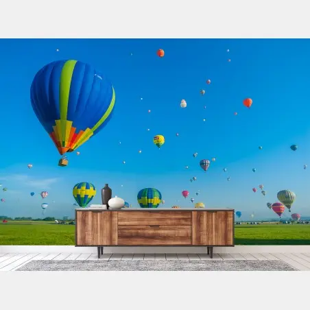 Fototapete bunte heißluftballons über Chambley – Wallnifity®