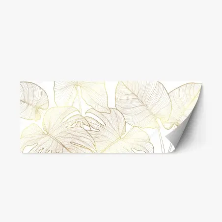 Repositionierbarer Aufkleber goldene botanische blattzeichnung – Wallnifity®