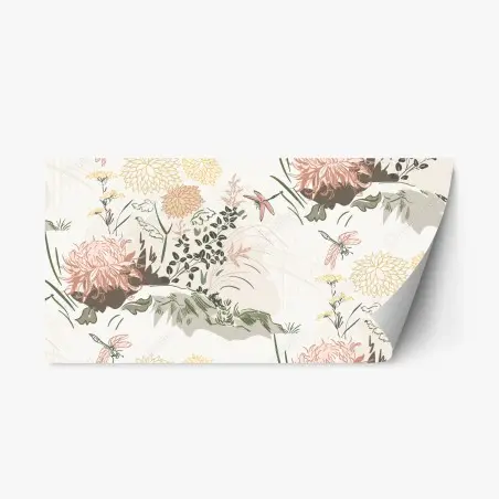 Repositionierbarer Aufkleber zartes pastell-blumenmuster – Wallnifity®