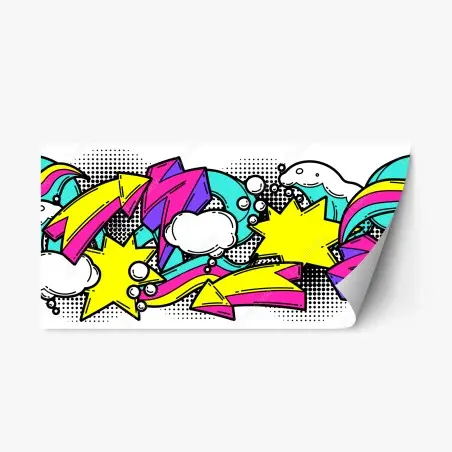 Repositionierbarer Aufkleber farbenfrohes pop-art comicmuster – Wallnifity®
