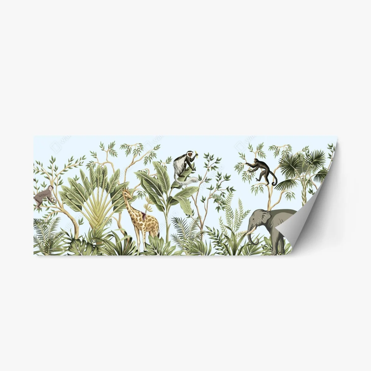 Repositionierbarer Aufkleber tropischer dschungel mit tieren – Wallnifity® Repositionierbarer Aufkleber tropischer dschungel mit tieren – Wallnifity®