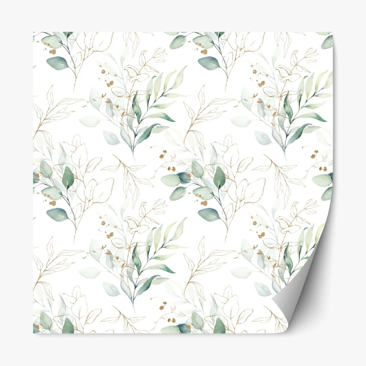 Repositionierbarer Aufkleber sanftes eukalyptus aquarellmuster – Wallnifity® Repositionierbarer Aufkleber sanftes eukalyptus aquarellmuster – Wallnifity®