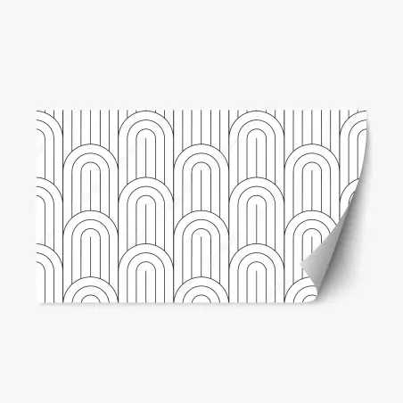 Repositionierbarer Aufkleber monochromes bogenmuster – Wallnifity®