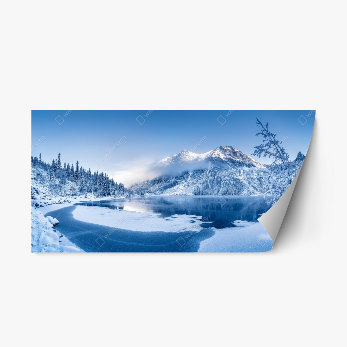Repositionierbarer Aufkleber ruhiges winterpanorama der Alpen – Wallnifity®