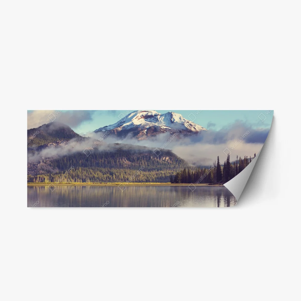 Repositionierbarer Aufkleber ruhiger bergsee in Oregon – Wallnifity® Repositionierbarer Aufkleber ruhiger bergsee in Oregon – Wallnifity®