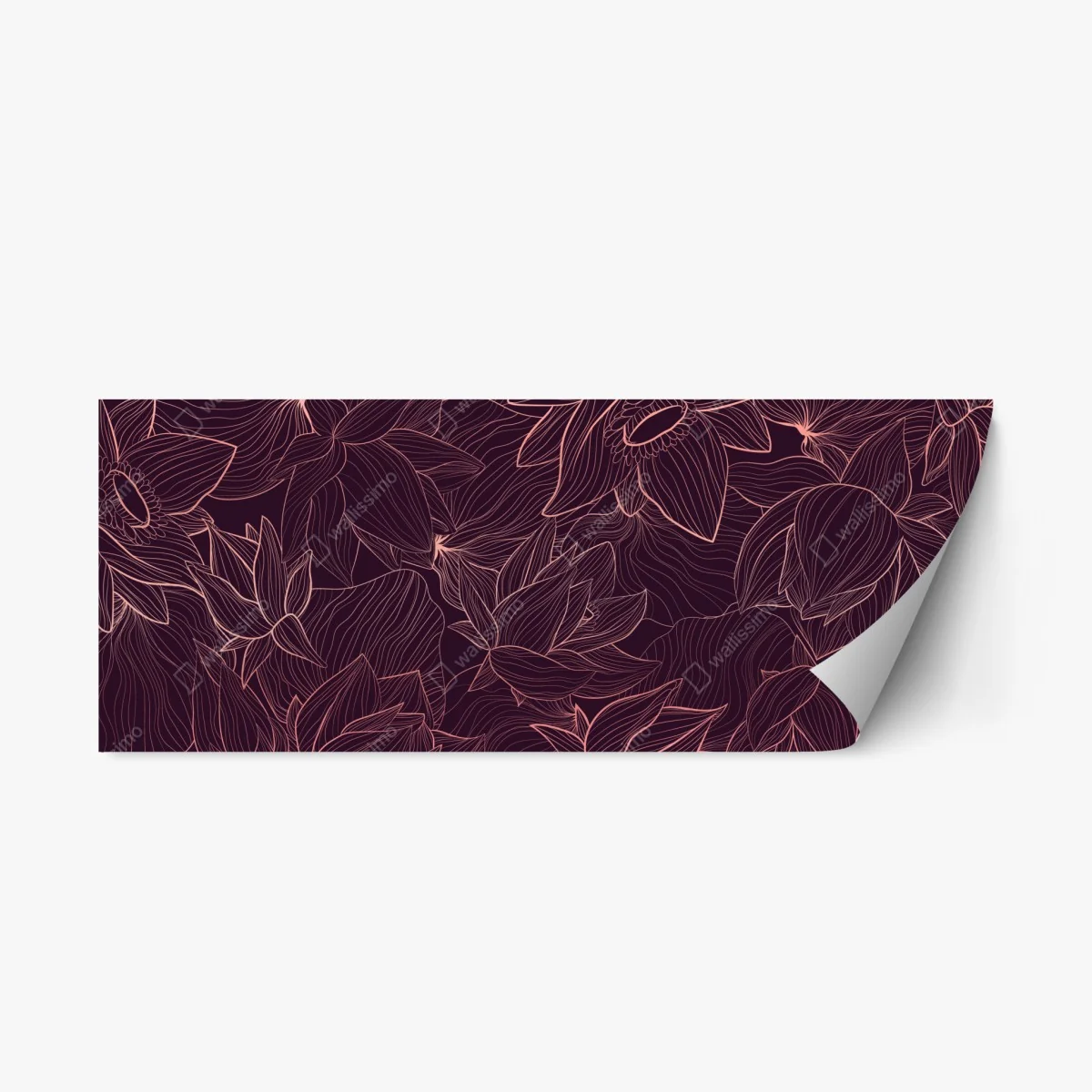 Repositionierbarer Aufkleber elegantes rosa linienblumenmuster – Wallnifity® Repositionierbarer Aufkleber elegantes rosa linienblumenmuster – Wallnifity®
