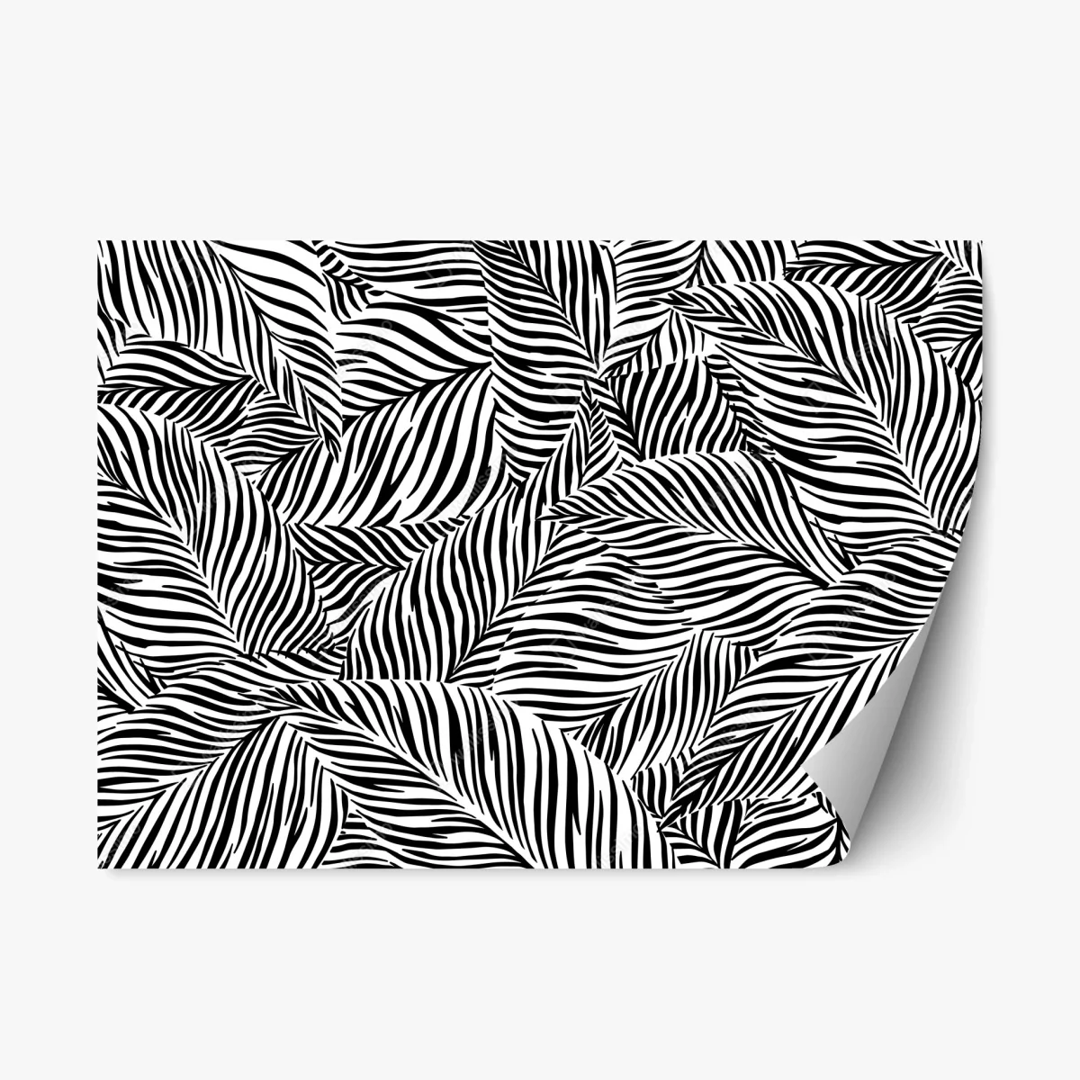 Repositionierbarer Aufkleber monochromes tropisches blattmuster – Wallnifity® Repositionierbarer Aufkleber monochromes tropisches blattmuster – Wallnifity®