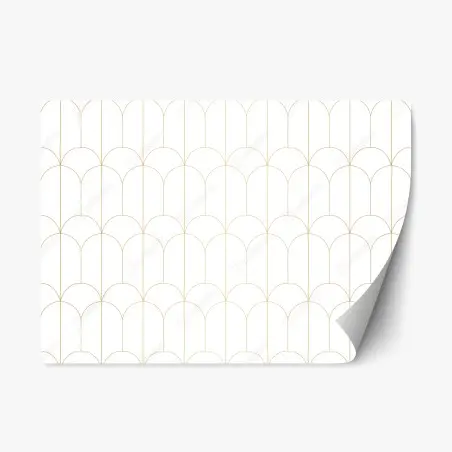 Repositionierbarer Aufkleber goldenes art deco bogenmuster – Wallnifity®