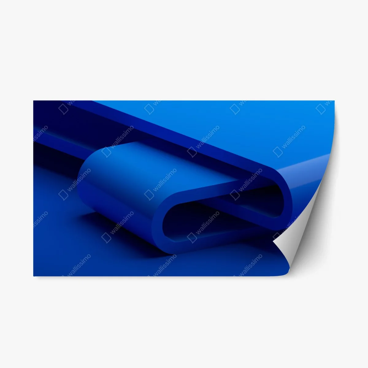 Repositionierbarer Aufkleber minimalistische blaue geometrische schleife – Wallnifity® Repositionierbarer Aufkleber minimalistische blaue geometrische schleife – Wallnifity®