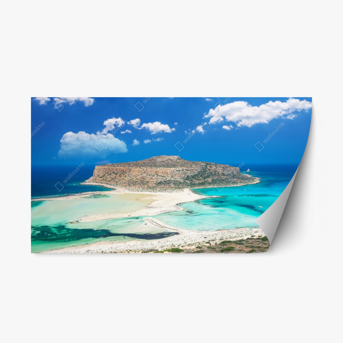 Repositionierbarer Aufkleber Balos strand und türkislagune – Wallnifity®