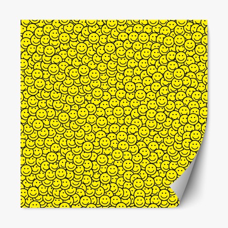 Repositionierbarer Aufkleber fröhliches smiley muster – Wallnifity®