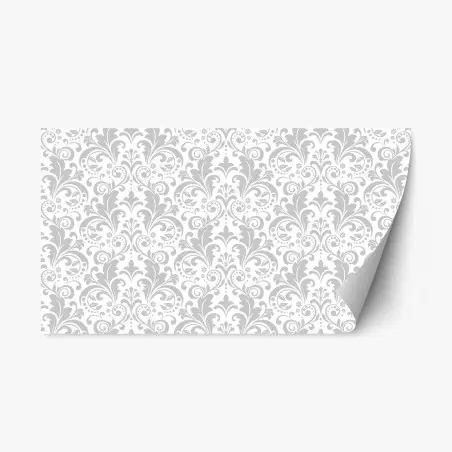 Repositionierbarer Aufkleber elegantes graues damastmuster – Wallnifity®