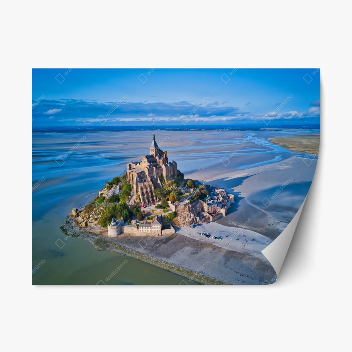 Repositionierbarer Aufkleber Mont Saint-Michel luftaufnahme panorama – Wallnifity® Repositionierbarer Aufkleber Mont Saint-Michel luftaufnahme panorama – Wallnifity®