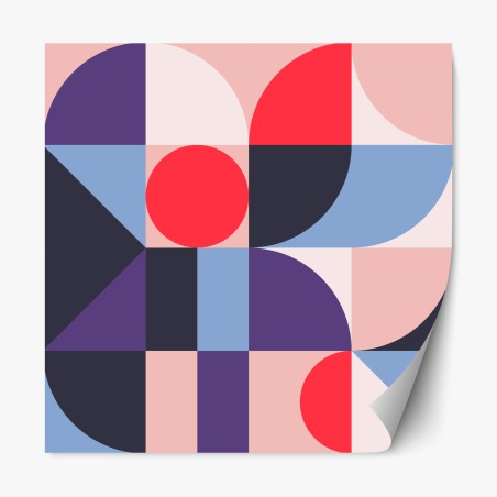 Repositionierbarer Aufkleber geometrische pastellkomposition – Wallnifity®