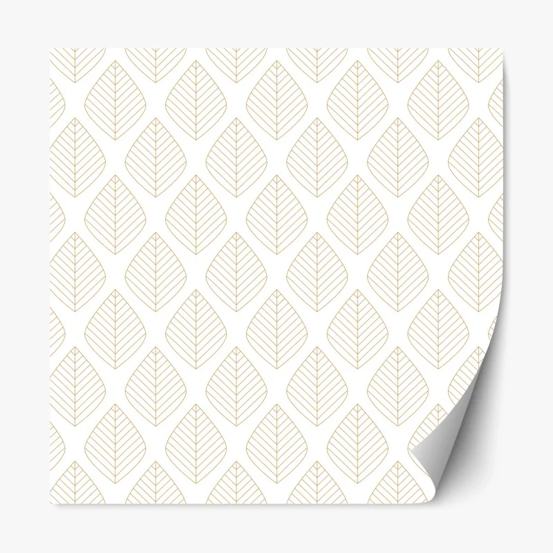 Repositionierbarer Aufkleber elegantes goldenes geometrisches blattmuster – Wallnifity®