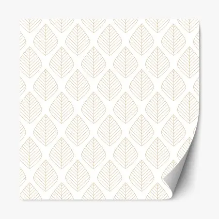 Repositionierbarer Aufkleber elegantes goldenes geometrisches blattmuster – Wallnifity®