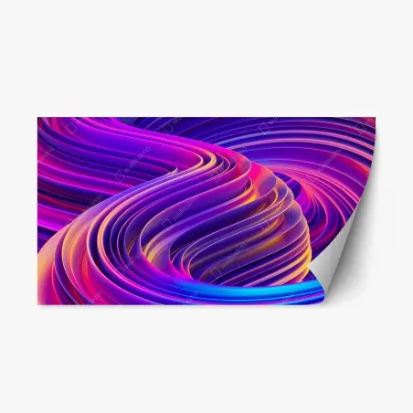Repositionierbarer Aufkleber leuchtender lila 3d bandwirbel – Wallnifity®