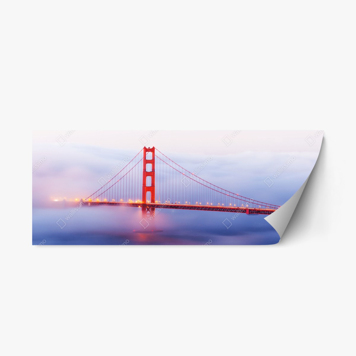 Repositionierbarer Aufkleber Golden Gate brücke im nebel – Wallnifity®
