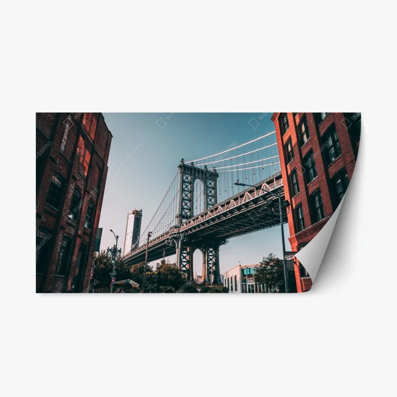 Repositionierbarer Aufkleber Manhattan brücke in urbaner perspektive