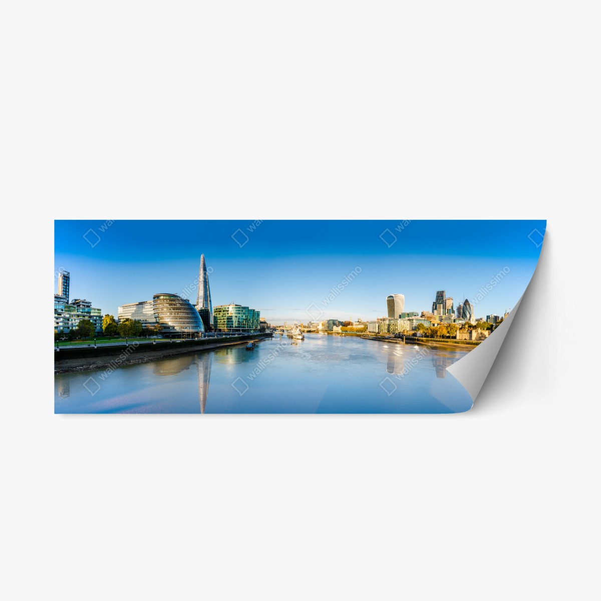 Repositionierbarer Aufkleber London panoramablick über dem fluss – Wallnifity®