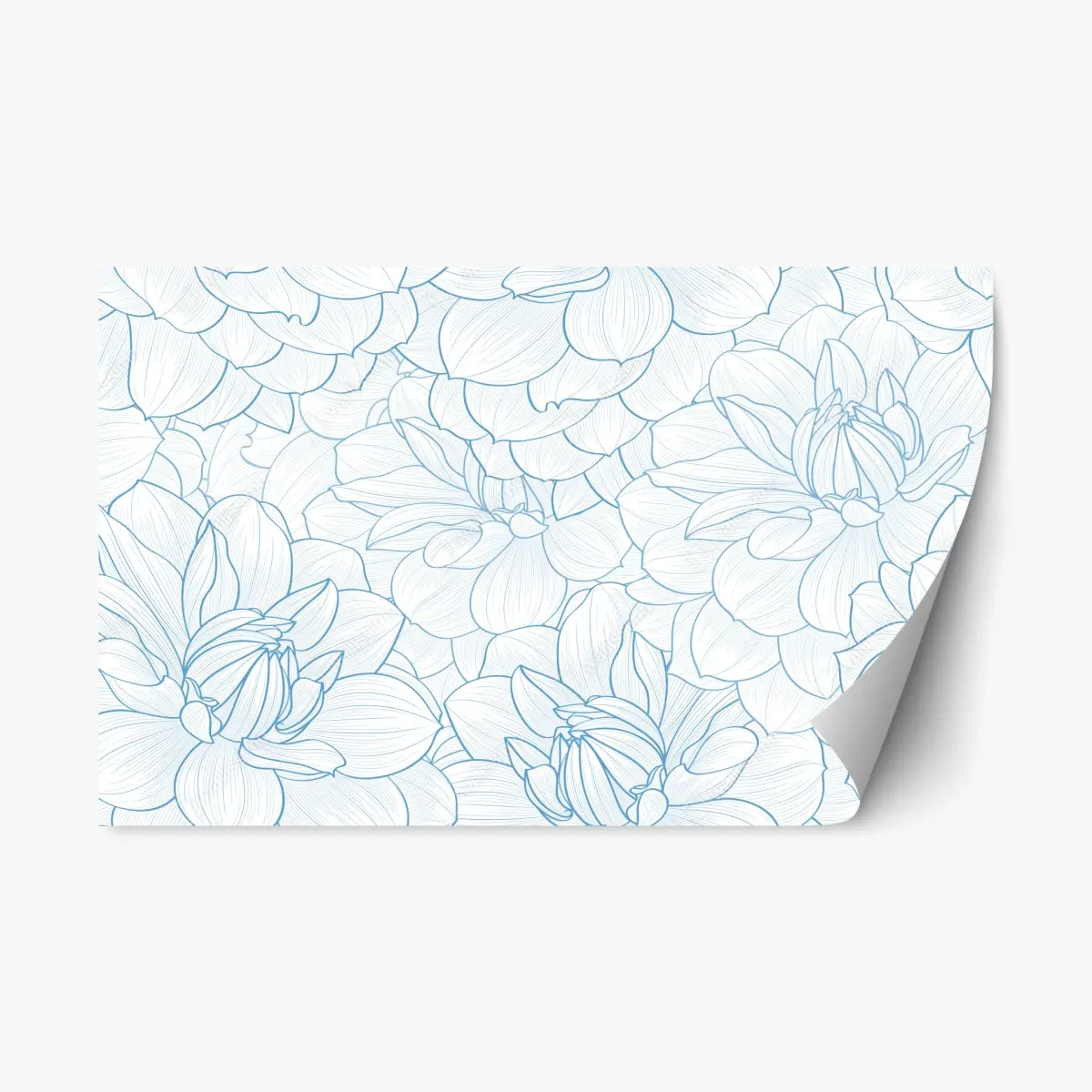 Repositionierbarer Aufkleber zartes blaues blumenmuster – Wallnifity®