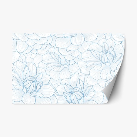 Repositionierbarer Aufkleber zartes blaues blumenmuster – Wallnifity®