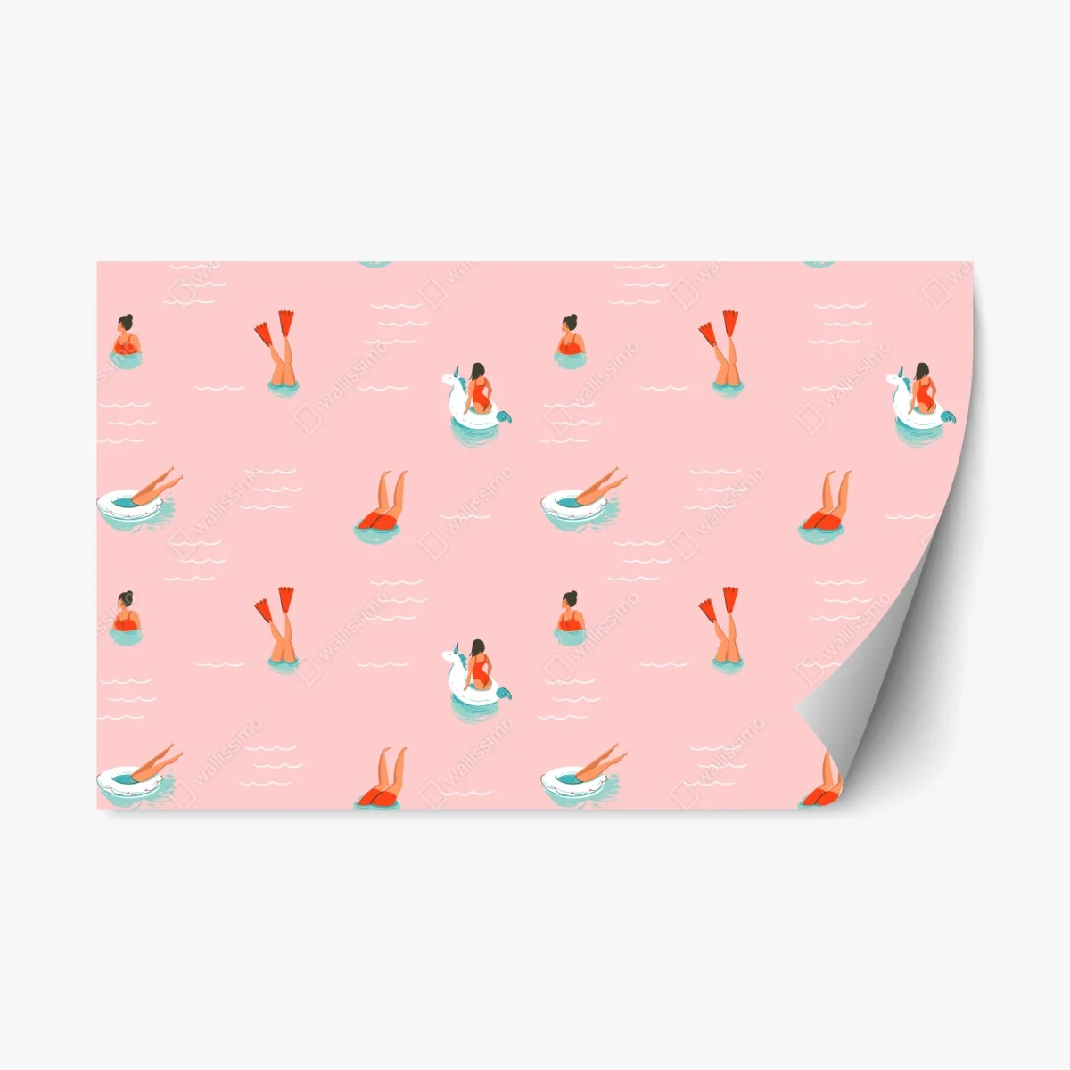 Repositionierbarer Aufkleber verspieltes pastell poolmuster – Wallnifity® Repositionierbarer Aufkleber verspieltes pastell poolmuster – Wallnifity®