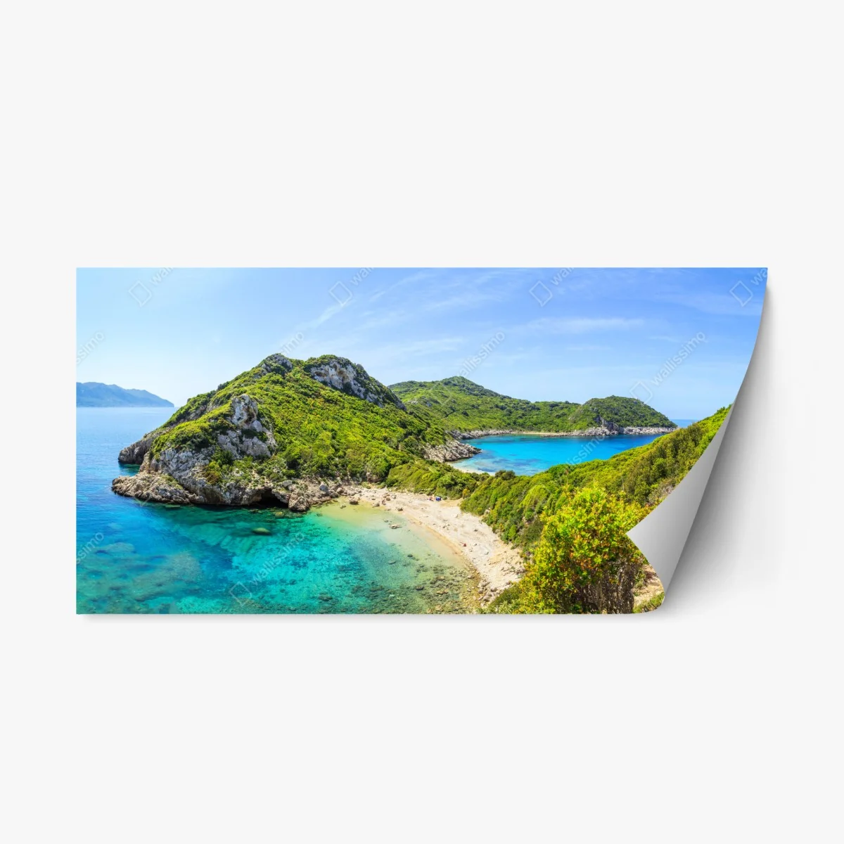 Repositionierbarer Aufkleber türkisbucht auf einer insel – Wallnifity® Repositionierbarer Aufkleber türkisbucht auf einer insel – Wallnifity®