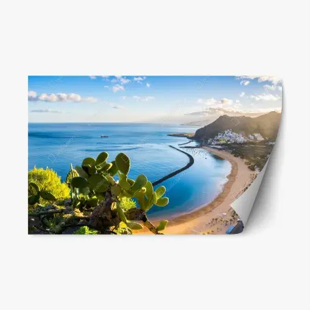 Repositionierbarer Aufkleber sonniger strand Las Teresitas panorama – Wallnifity®