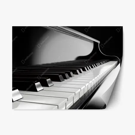 Repositionierbarer Aufkleber elegante schwarzweiß klaviertasten – Wallnifity®