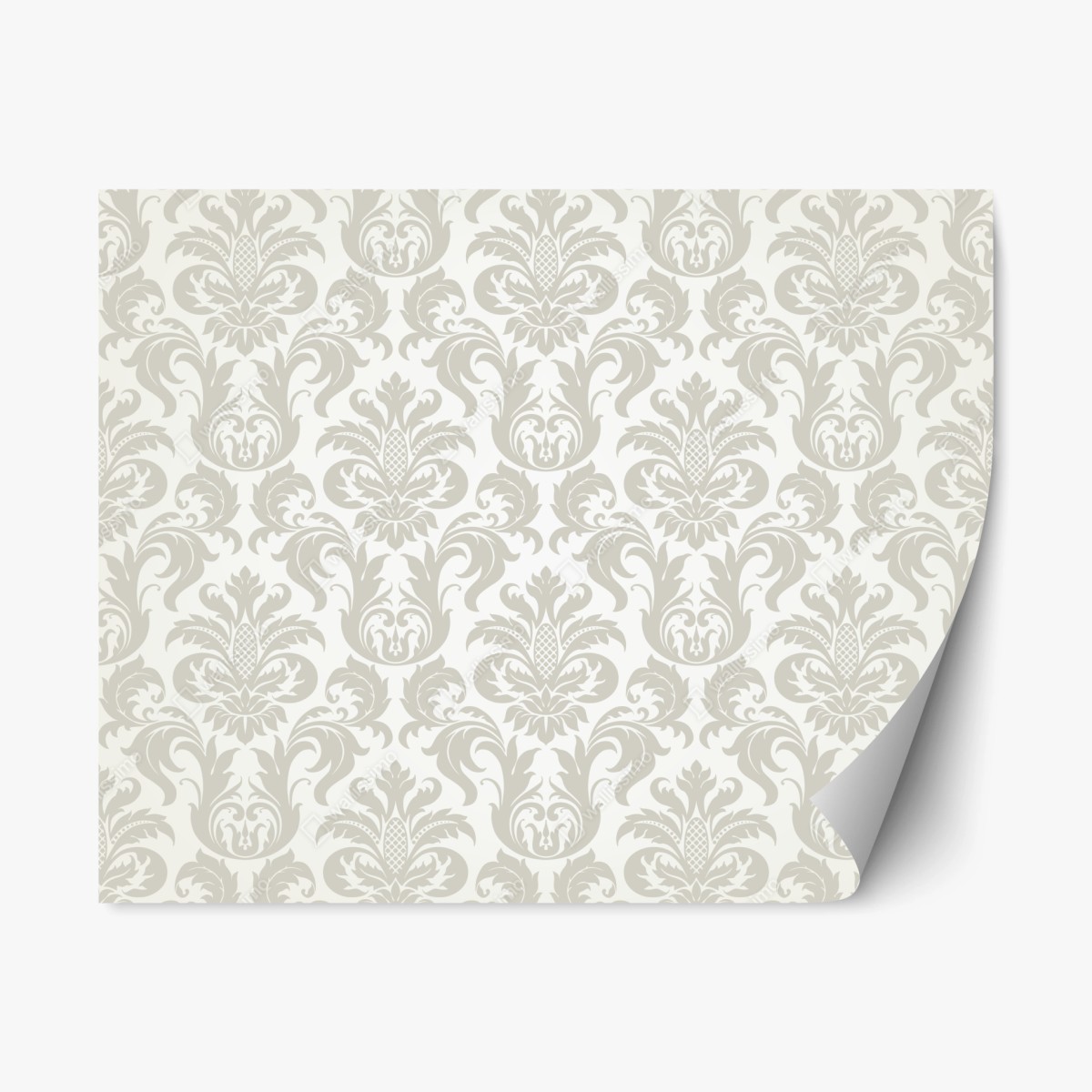 Repositionierbarer Aufkleber elegantes beiges damastmuster – Wallnifity®