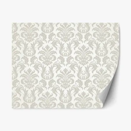Repositionierbarer Aufkleber elegantes beiges damastmuster – Wallnifity®