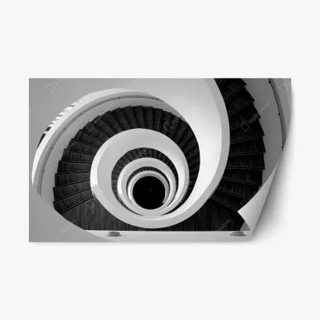 Repositionierbarer Aufkleber spiraltreppe in monochrom – Wallnifity®