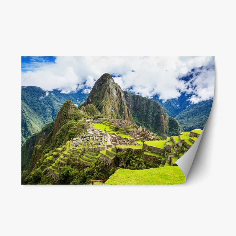 Repositionierbarer Aufkleber Machu Picchu antike bergterrassen