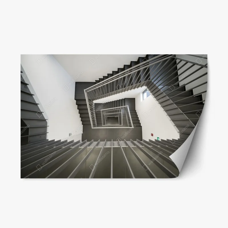 Repositionierbarer Aufkleber geometrisches treppenhaus in perspektive
