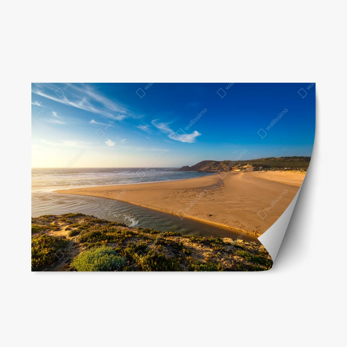 Repositionierbarer Aufkleber Praia da Amoreira panoramablick – Wallnifity® Repositionierbarer Aufkleber Praia da Amoreira panoramablick – Wallnifity®
