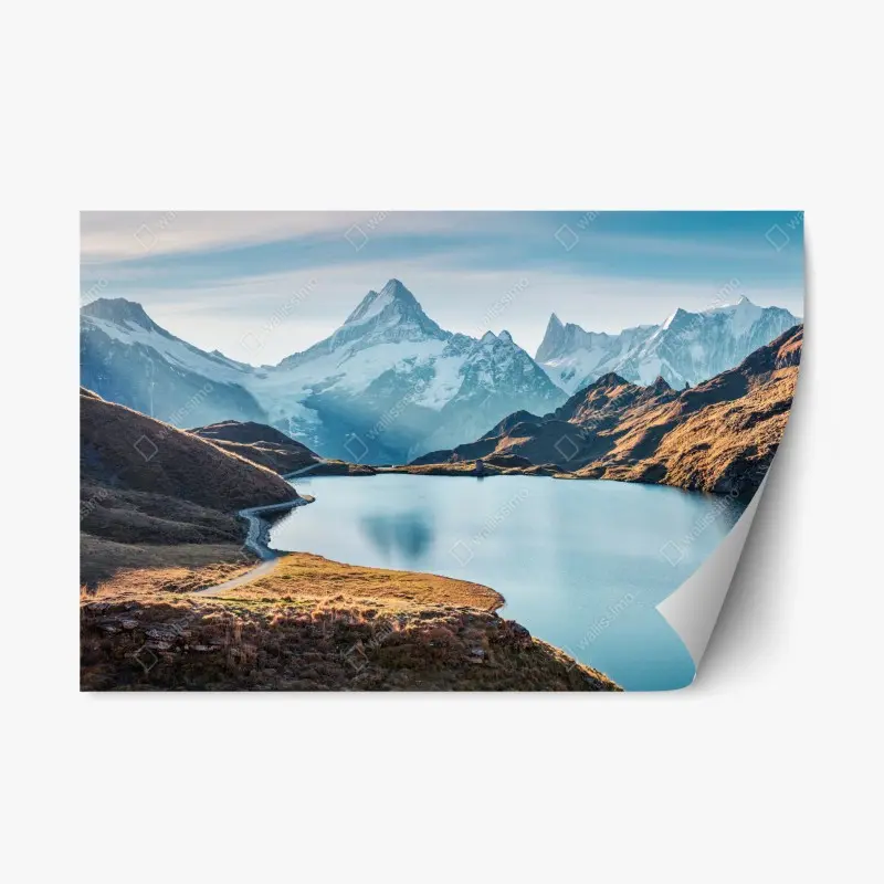 Repositionierbarer Aufkleber sonnenaufgang über Bachalpsee, Schweizer Alpen