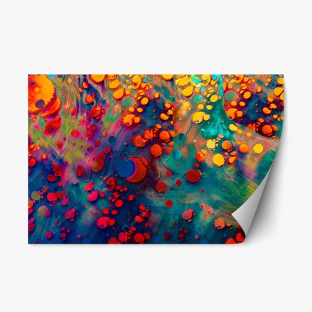 Repositionierbarer Aufkleber lebendige türkis-orange marmorierte kunst – Wallnifity®