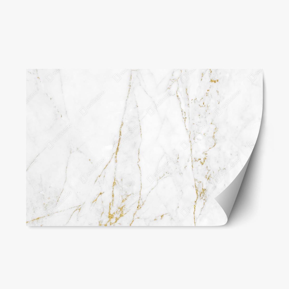Repositionierbarer Aufkleber weißer marmor mit goldenen adern – Wallnifity®