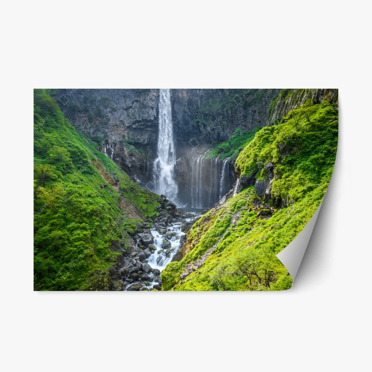 Repositionierbarer Aufkleber Kegon wasserfall Nikko landschaft – Wallnifity® Repositionierbarer Aufkleber Kegon wasserfall Nikko landschaft – Wallnifity®