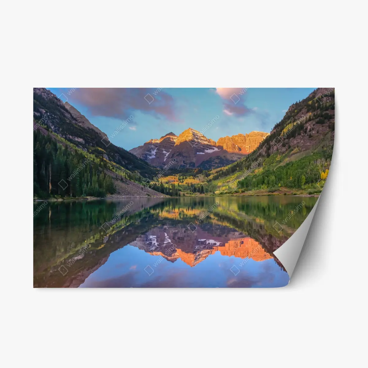 Repositionierbarer Aufkleber sonnenaufgang bei Maroon Bells – Wallnifity®
