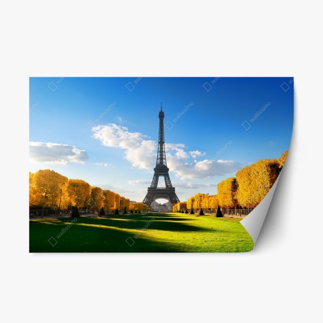 Repositionierbarer Aufkleber frühling am Champs de Mars, Eiffelturm, Paris – Wallnifity®