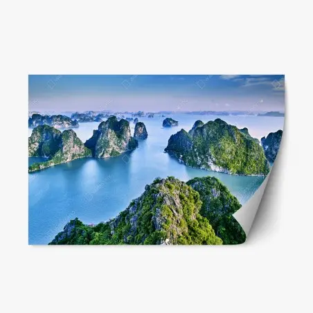 Repositionierbarer Aufkleber Halong-Bucht panorama der kalksteininseln – Wallnifity®