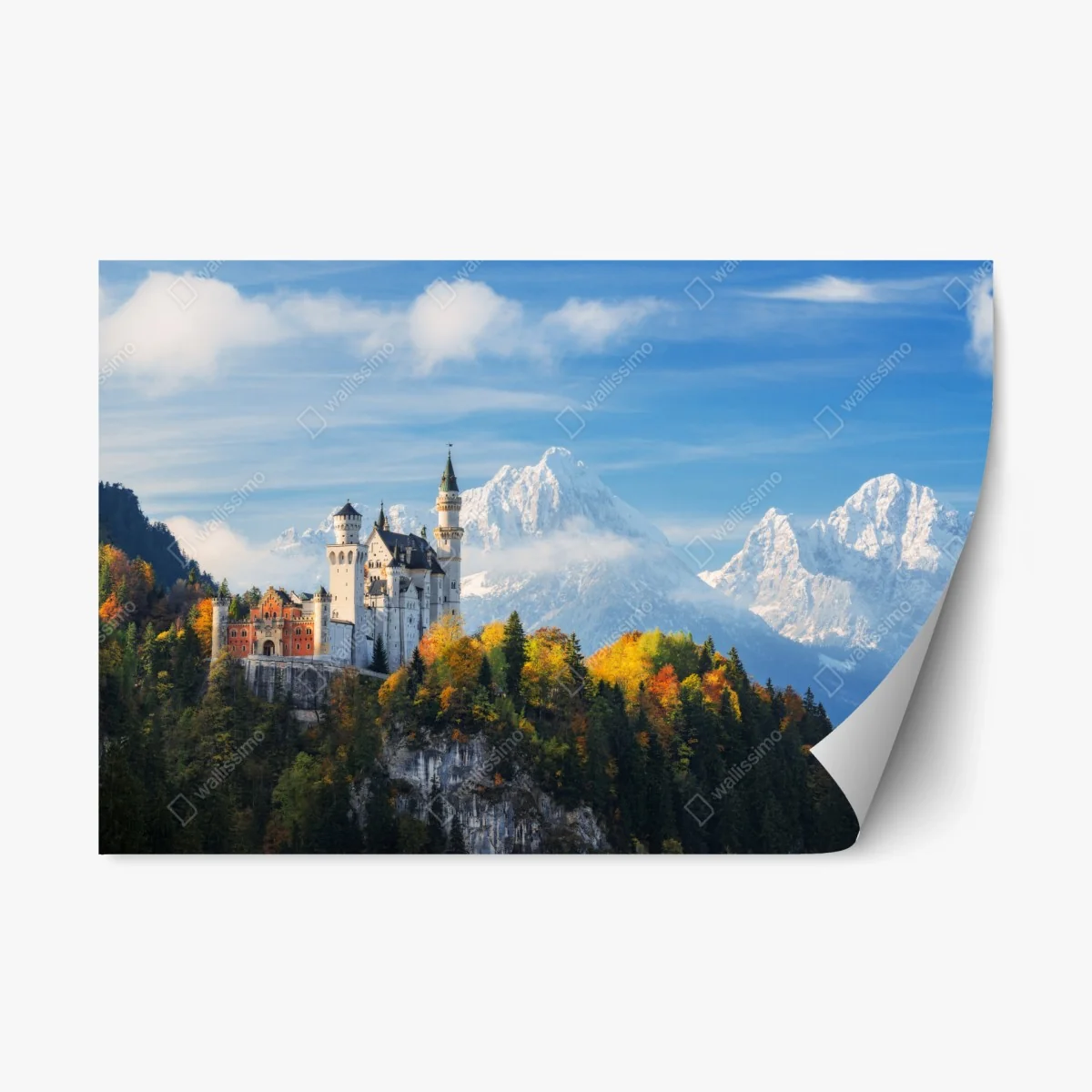 Repositionierbarer Aufkleber märchenschloss in den Alpen – Wallnifity® Repositionierbarer Aufkleber märchenschloss in den Alpen – Wallnifity®