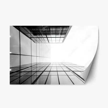 Repositionierbarer Aufkleber minimalistische glasfassade perspektive – Wallnifity®